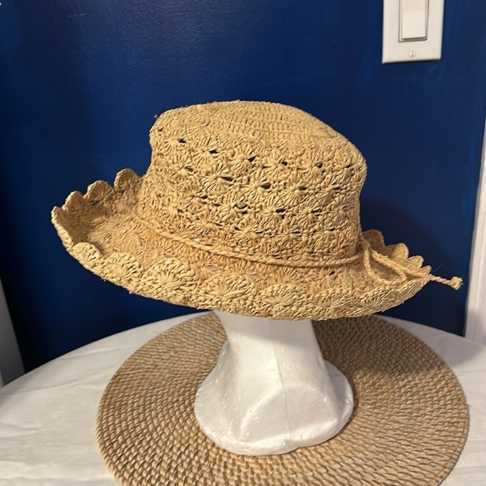 Women’s The Scala Collection Woven Natural Straw Sun Hat One Size - Picture 2 of 6